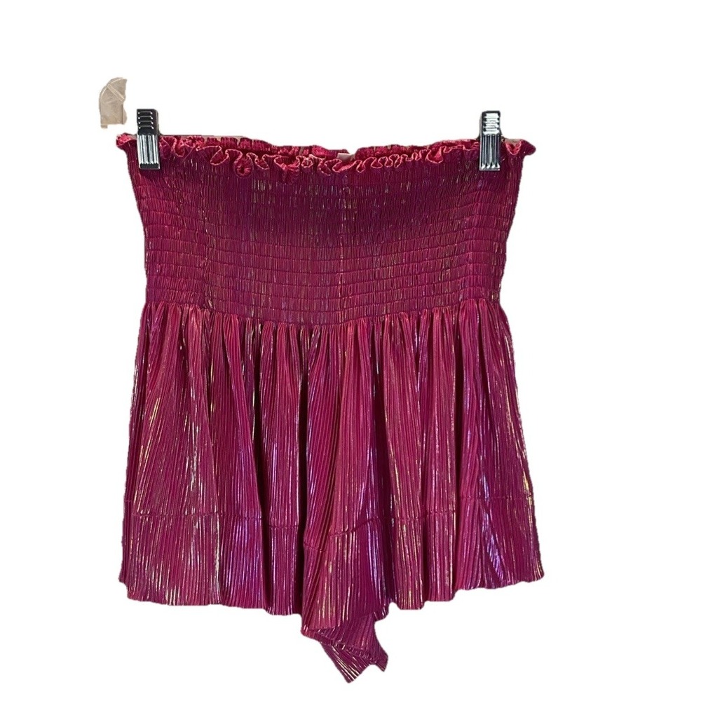 Queen Of Sparkles Metallic hot pink full volume Swing skort‎ Shorts SM